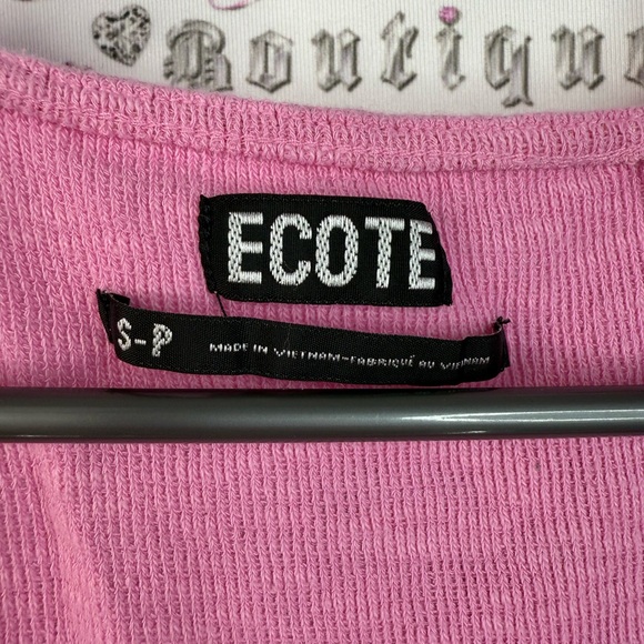 Ecote shirt ruffle trim style pink Vneck fairy hem Fuchsia Sleeveless Blouse - Picture 9 of 12